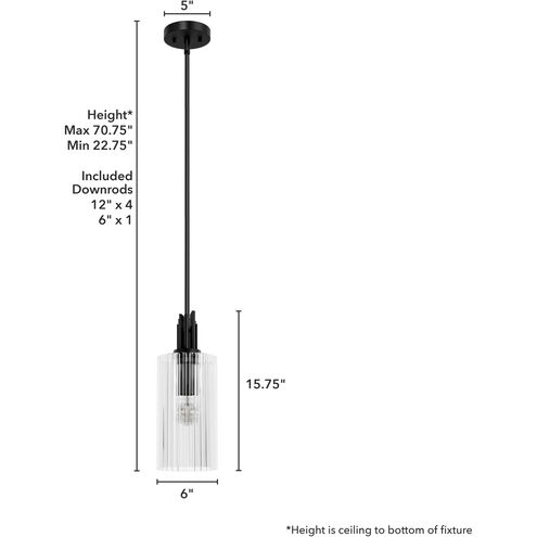 Gatz 1 Light 6 inch Matte Black Mini Pendant Ceiling Light