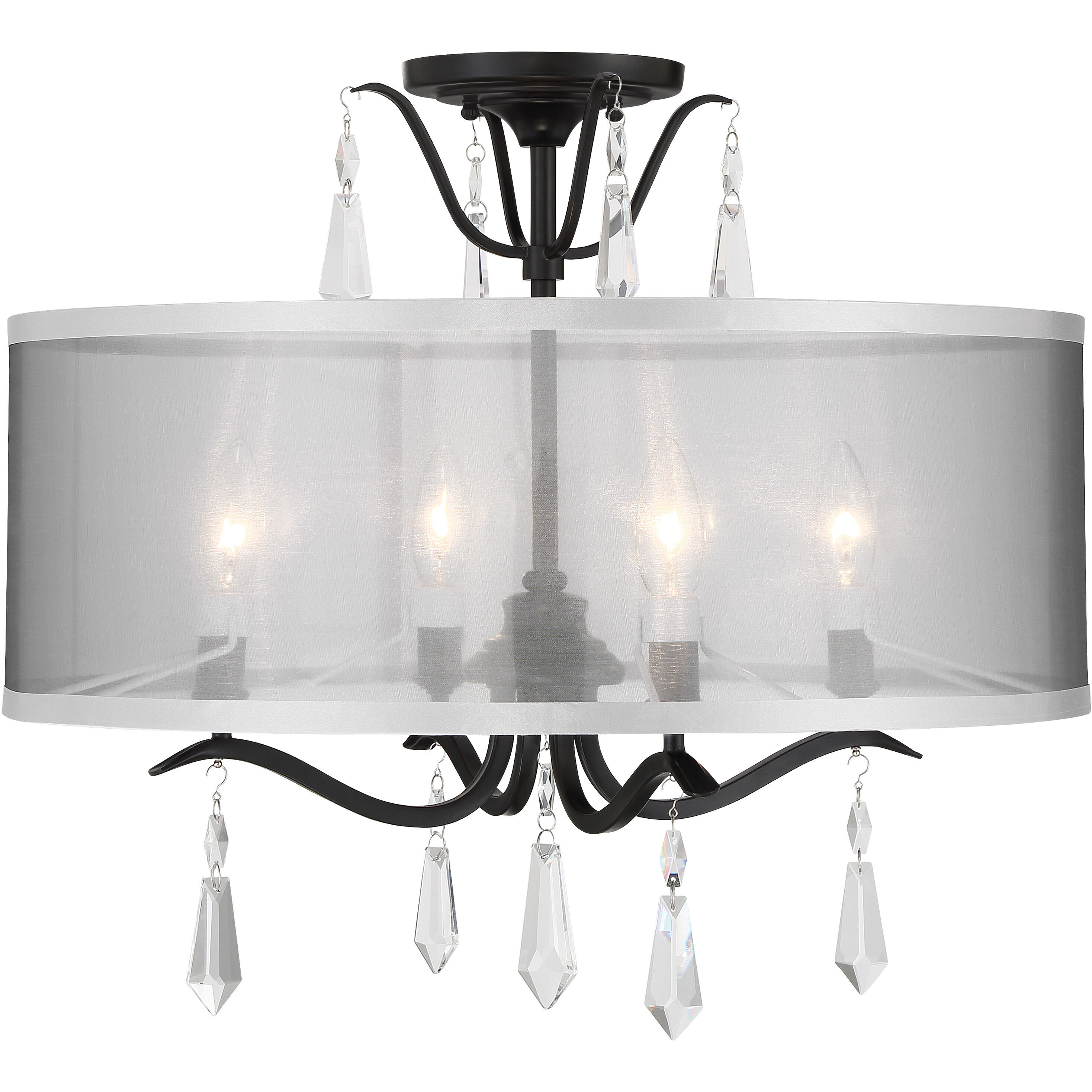 Laurel Estate 4 Light 20 inch Coal Semi Flush Ceiling Light