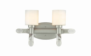 Glamis 2 Light 12 inch Satin Steel Wall Sconce Wall Light