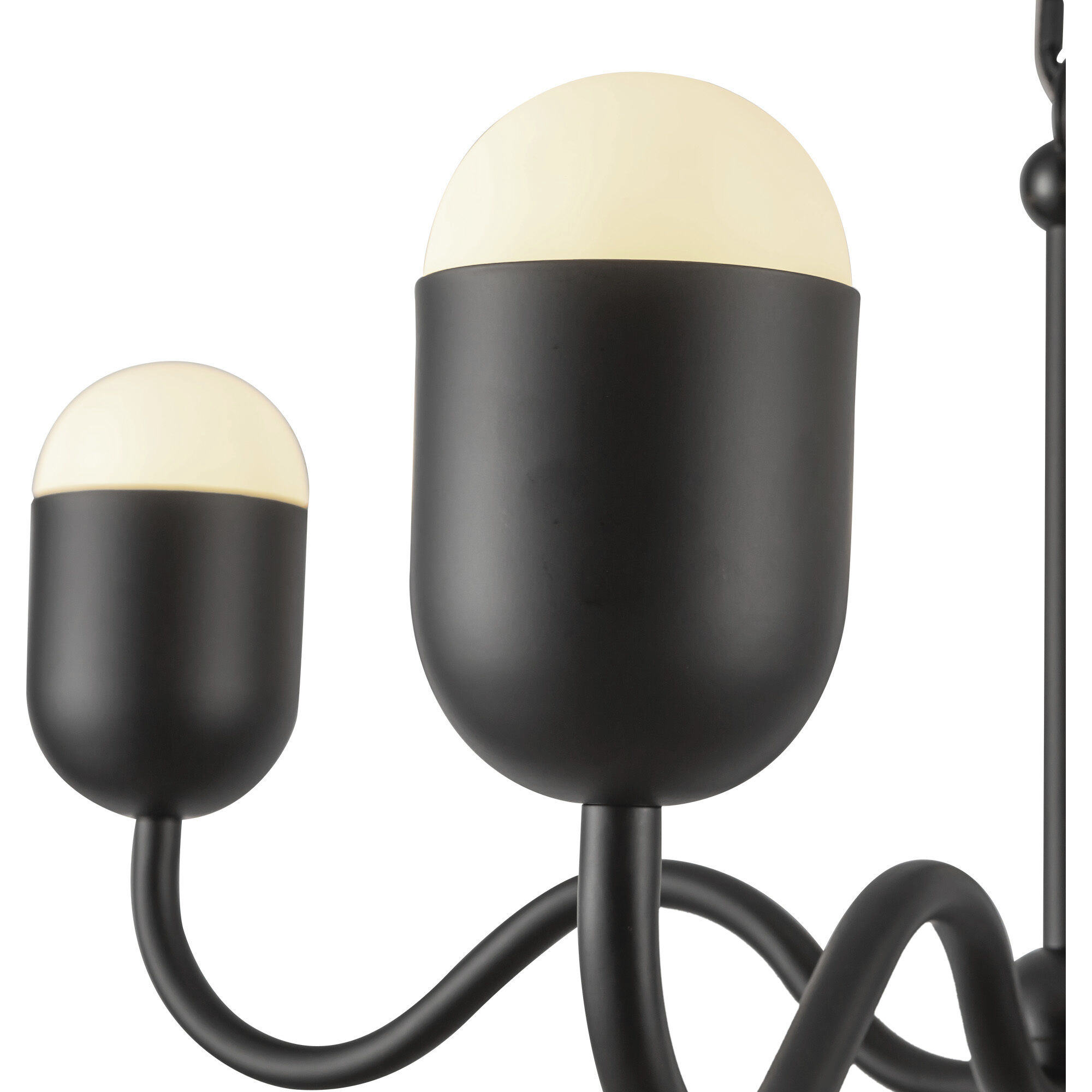 Alora Mood Effie 4 Light 27 inch Matte Black/Opal Glass Chandelier Ceiling Light