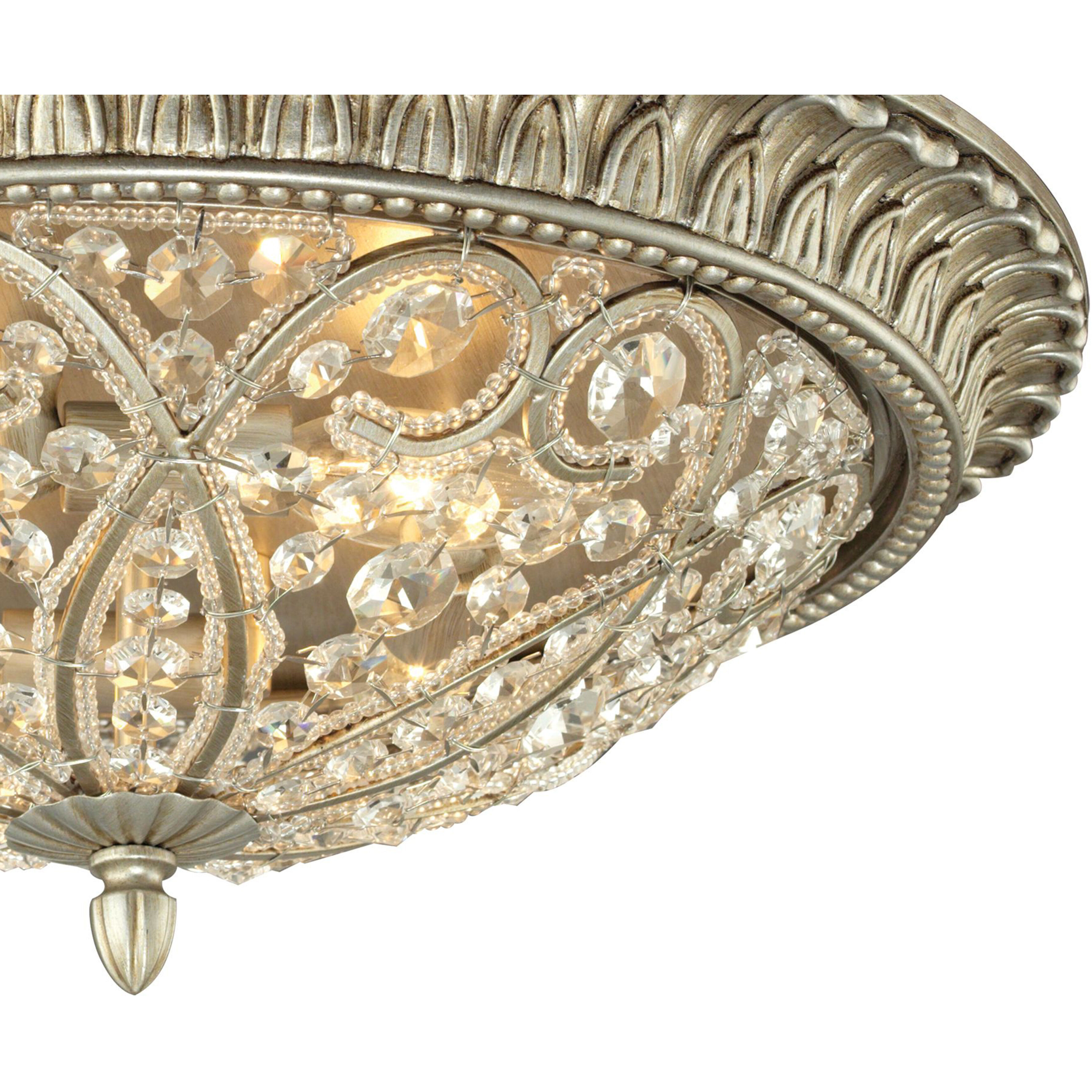 Andalusia 4 Light 17 inch Aged Silver Flush Mount Ceiling Light