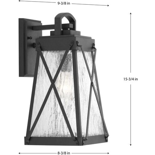 Creighton 1 Light 16 inch Textured Black Outdoor Wall Lantern, Medium, Design Series