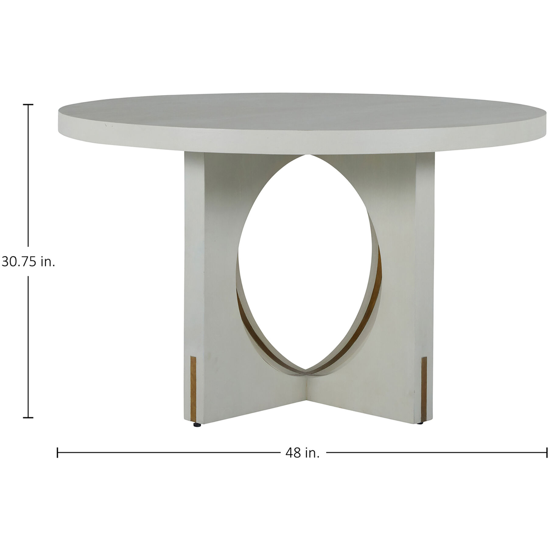 Sheila 48 X 48 inch Cerused White and Stained Gold Dining Table