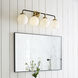 Ian K. Fowler Bistro 4 Light 30 inch Hand-Rubbed Antique Brass and Black Bath Sconce Wall Light in White Glass