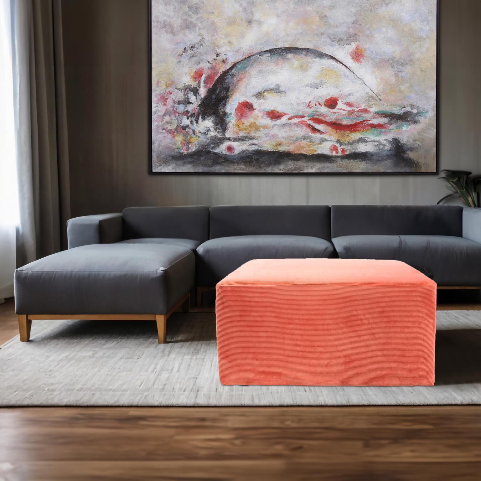 Pana Universal 18 inch Terracotta Ottoman