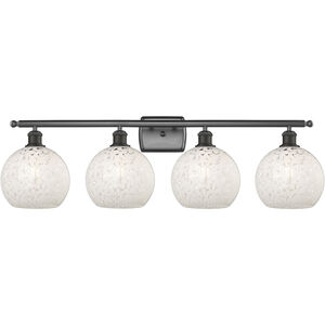 Ballston White Mouchette 4 Light 38 inch Oil Rubbed Bronze Bath Vanity Light Wall Light