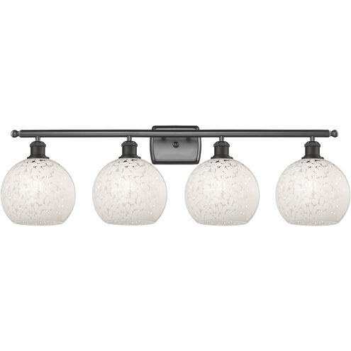 Ballston White Mouchette 4 Light 38 inch Oil Rubbed Bronze Bath Vanity Light Wall Light