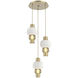 Torno Mandrel LED 20.5 inch Gilded Brass with Chalk Multi-Pendant Ceiling Light