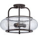 Trilogy 3 Light 16 inch Old Bronze Semi-Flush Mount Ceiling Light