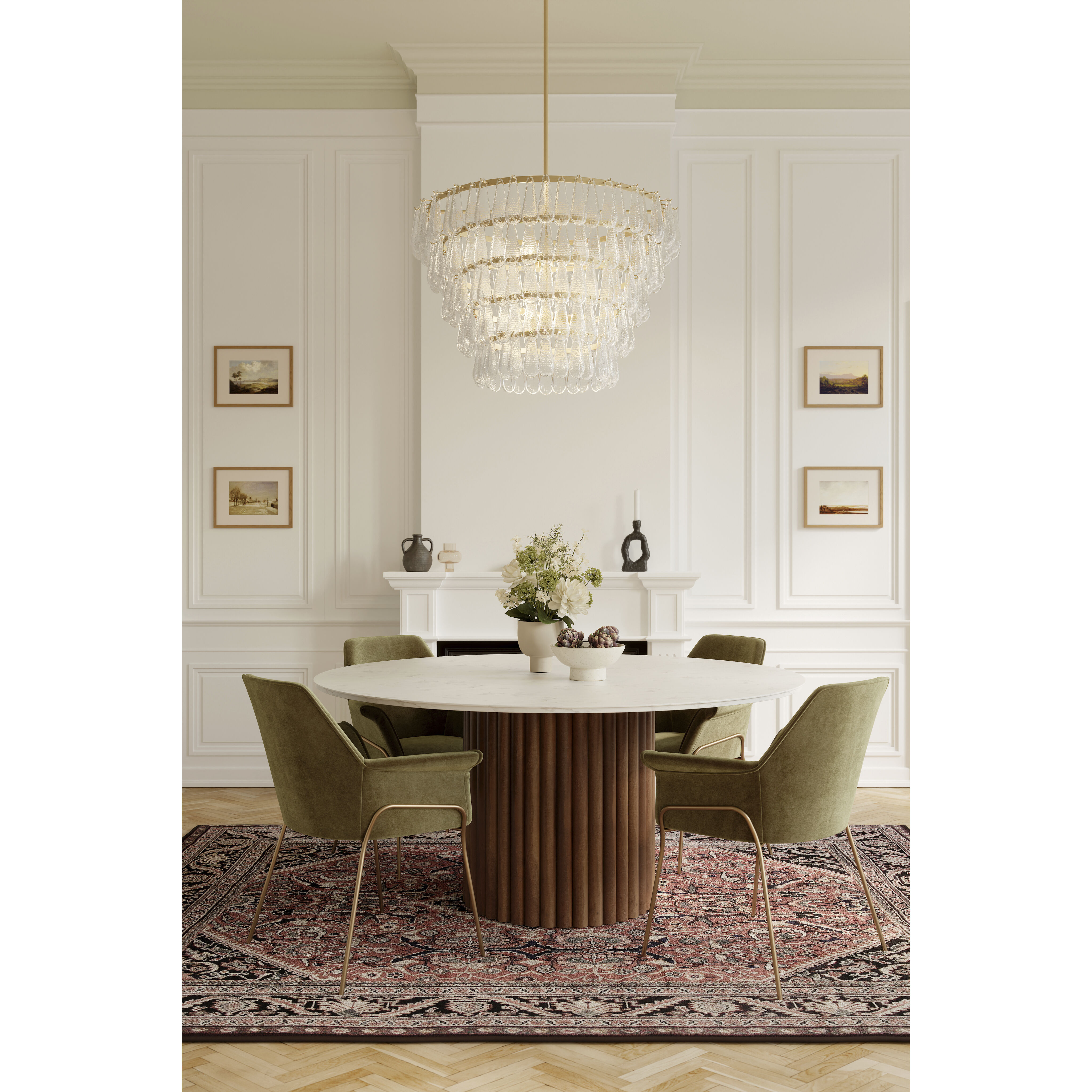 Vionne 8 Light 35 inch Legacy Brass Pendant Ceiling Light
