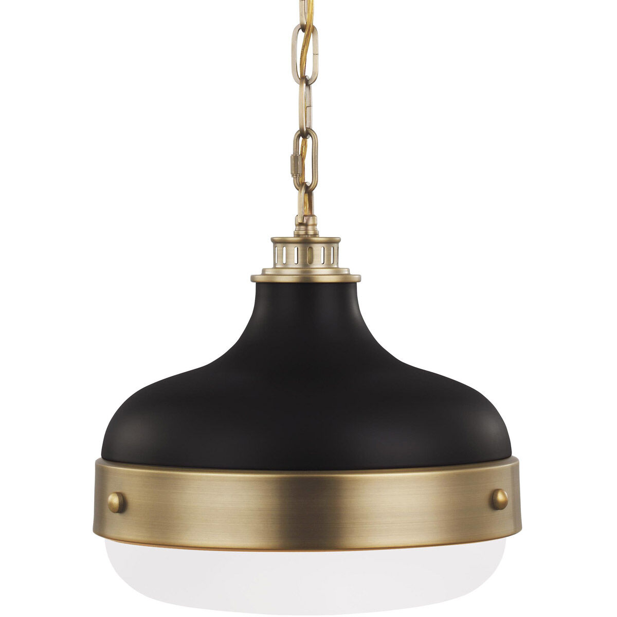 Cadence 2 Light 13 inch Dark Antique Brass / Matte Black Pendant Ceiling Light in Dark Antique Brass and Matte Black