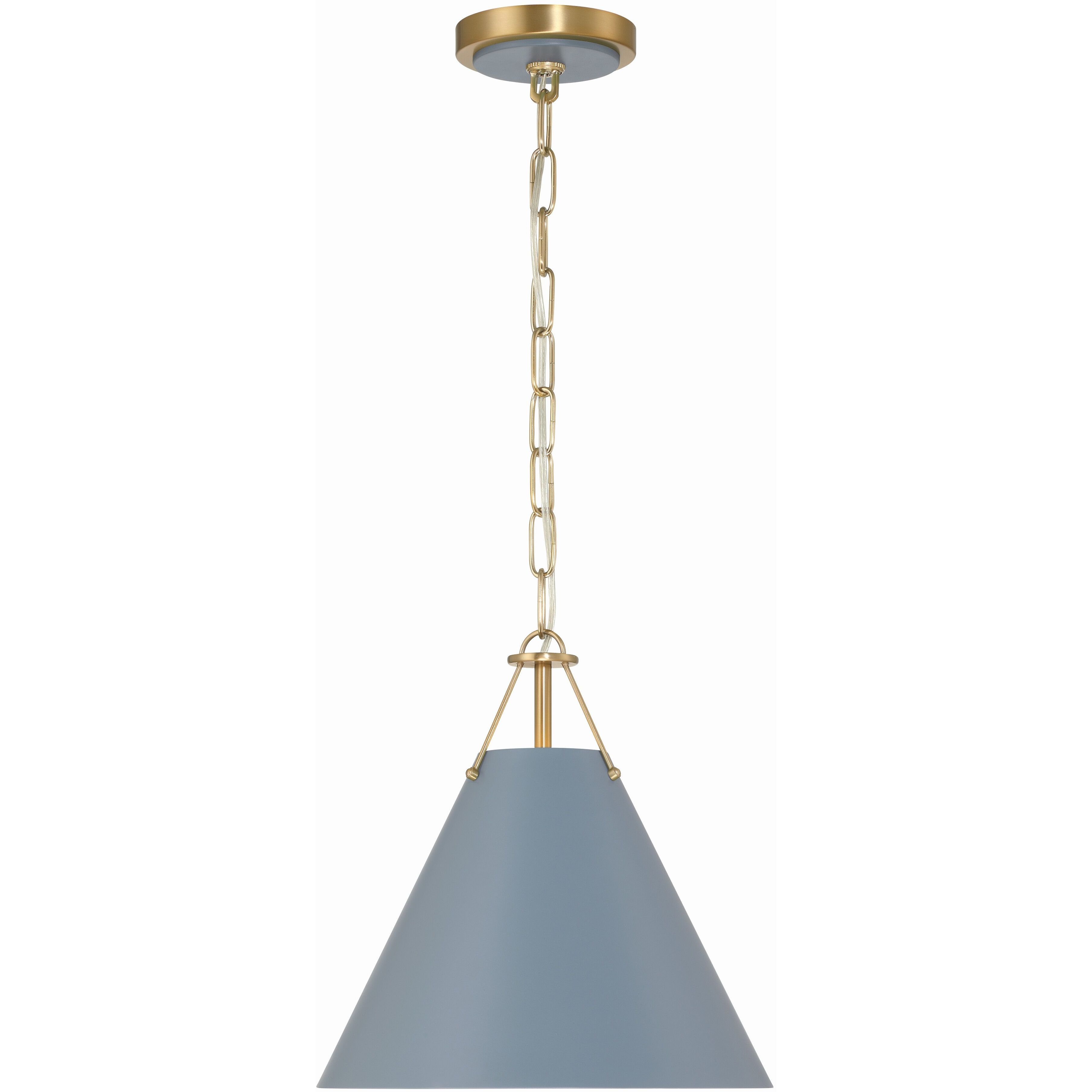 Xavier 1 Light 12 inch Vibrant Gold Mini Pendant Ceiling Light in Vibrant Gold and Blue