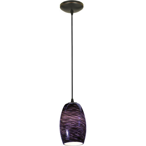 Chianti LED 5 inch Oil Rubbed Bronze Pendant Ceiling Light in Purple Swirl