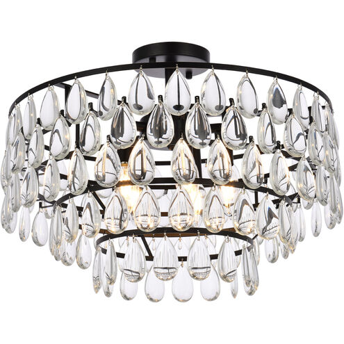 Mila 5 Light 20 inch Black Flush Mount Ceiling Light