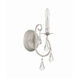 Ashton Bath Sconce Wall Light in Clear Hand Cut, Olde Silver