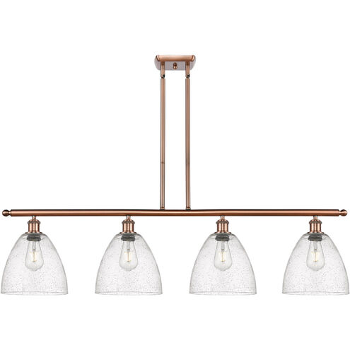 Ballston Ballston Dome LED 48 inch Antique Copper Island Light Ceiling Light in Seedy Glass