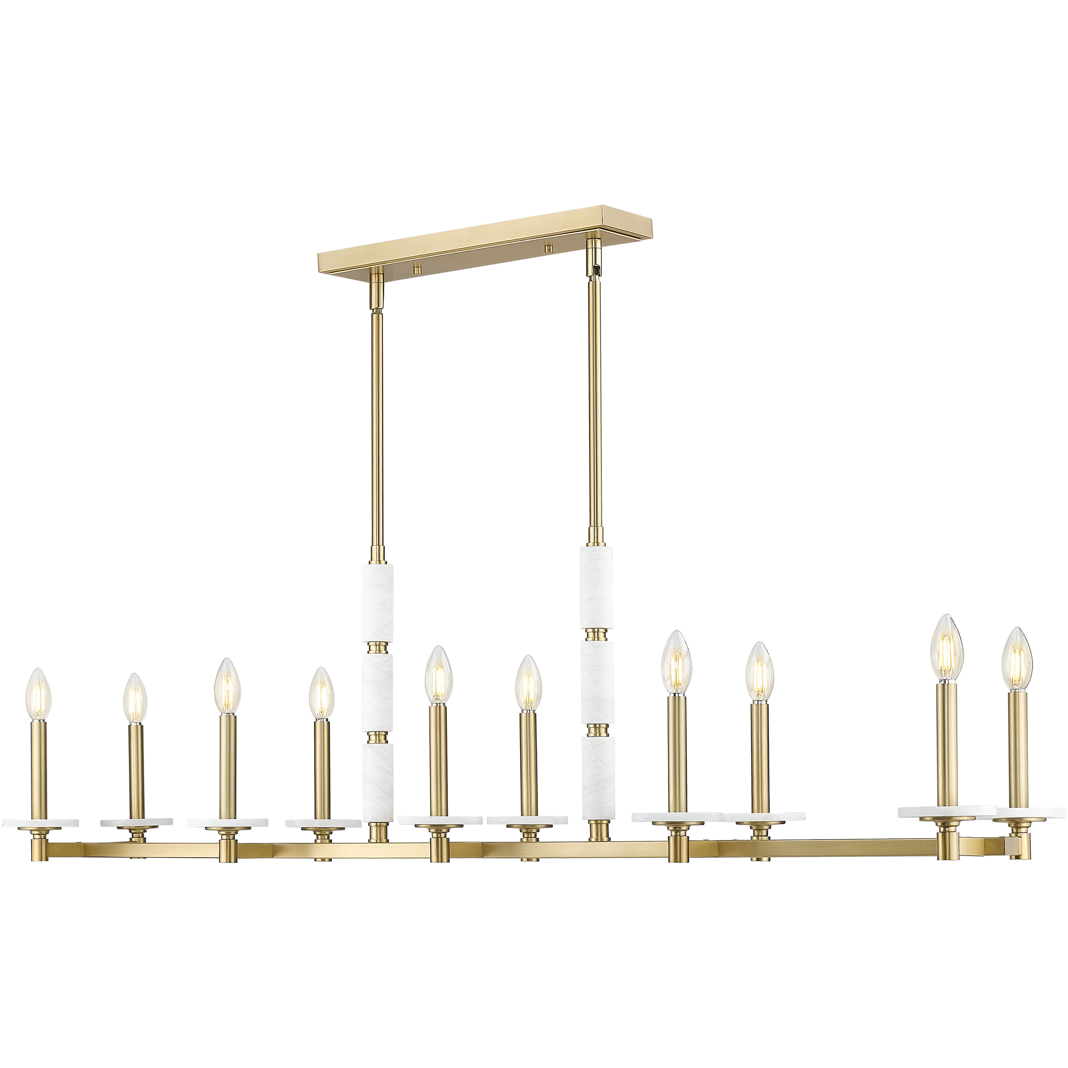 Kaden Linear Chandelier Ceiling Light in Modern Gold