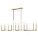 Kaden Linear Chandelier Ceiling Light in Modern Gold