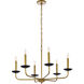 Cohen 6 Light 30 inch Black and Brass Pendant Ceiling Light