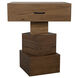 Grobius 28 X 23 inch Dark Walnut Side Table