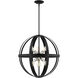 Stoneridge 6 Light 24 inch Textured Black Pendant Chandelier Ceiling Light