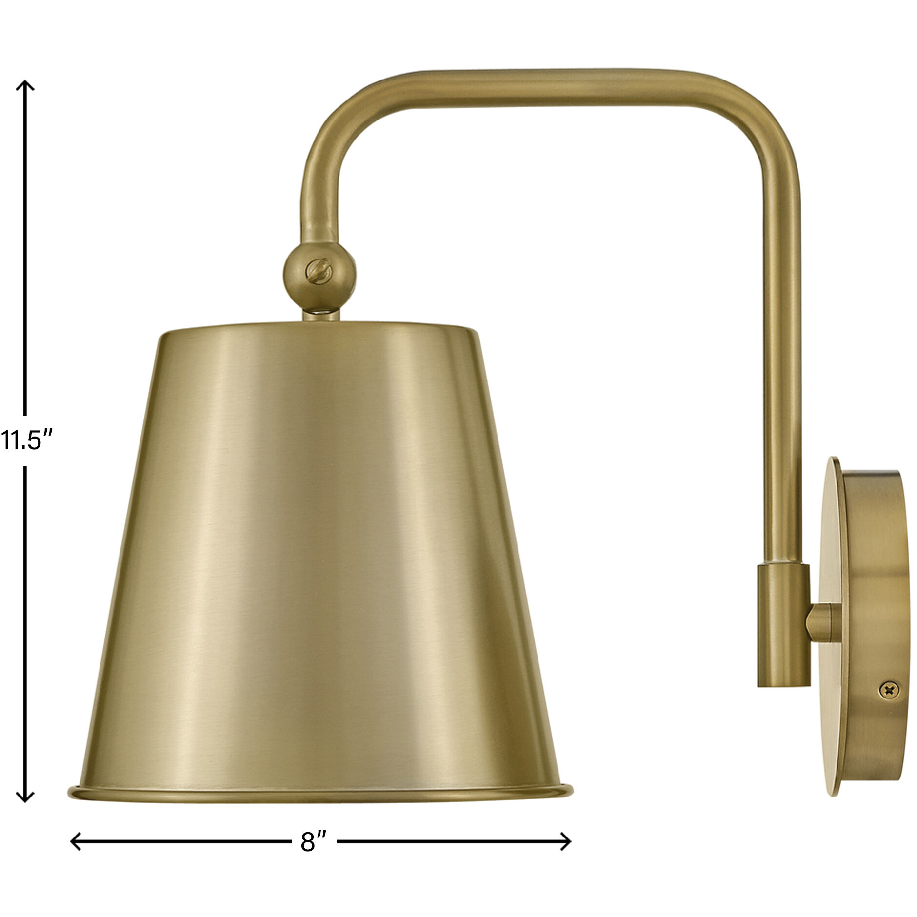 Blake LED 8 inch Lacquered Brass Sconce Wall Light