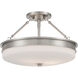 Halora 3 Light 15.25 inch Brushed Nickel Semi-Flush Mount Ceiling Light