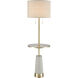 Below the Surface 63 inch 100 watt Polished Concrete with Antique Brass Floor Lamp Portable Light
