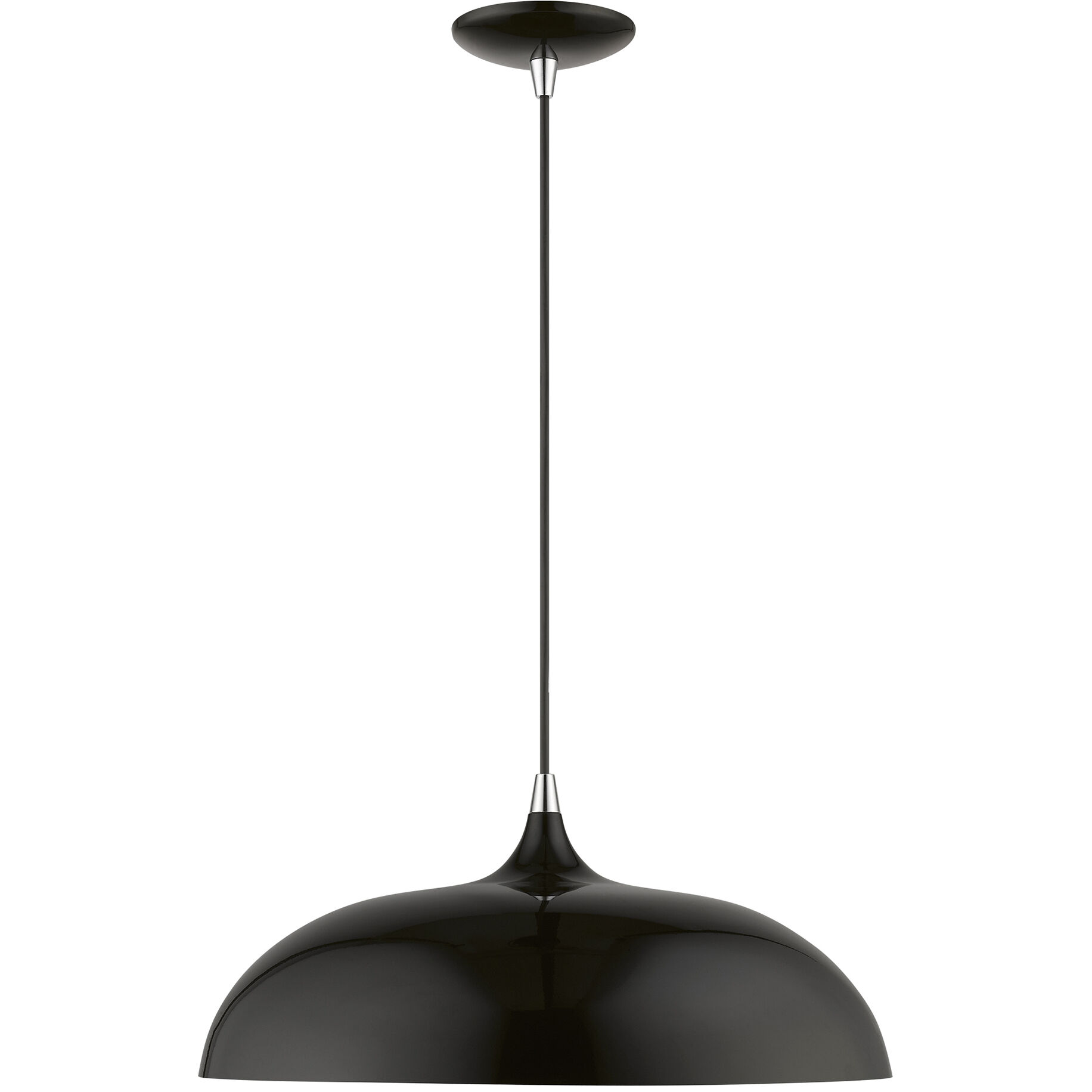 Amador 1 Light 18 inch Shiny Black with Polished Chrome Accents Pendant Ceiling Light