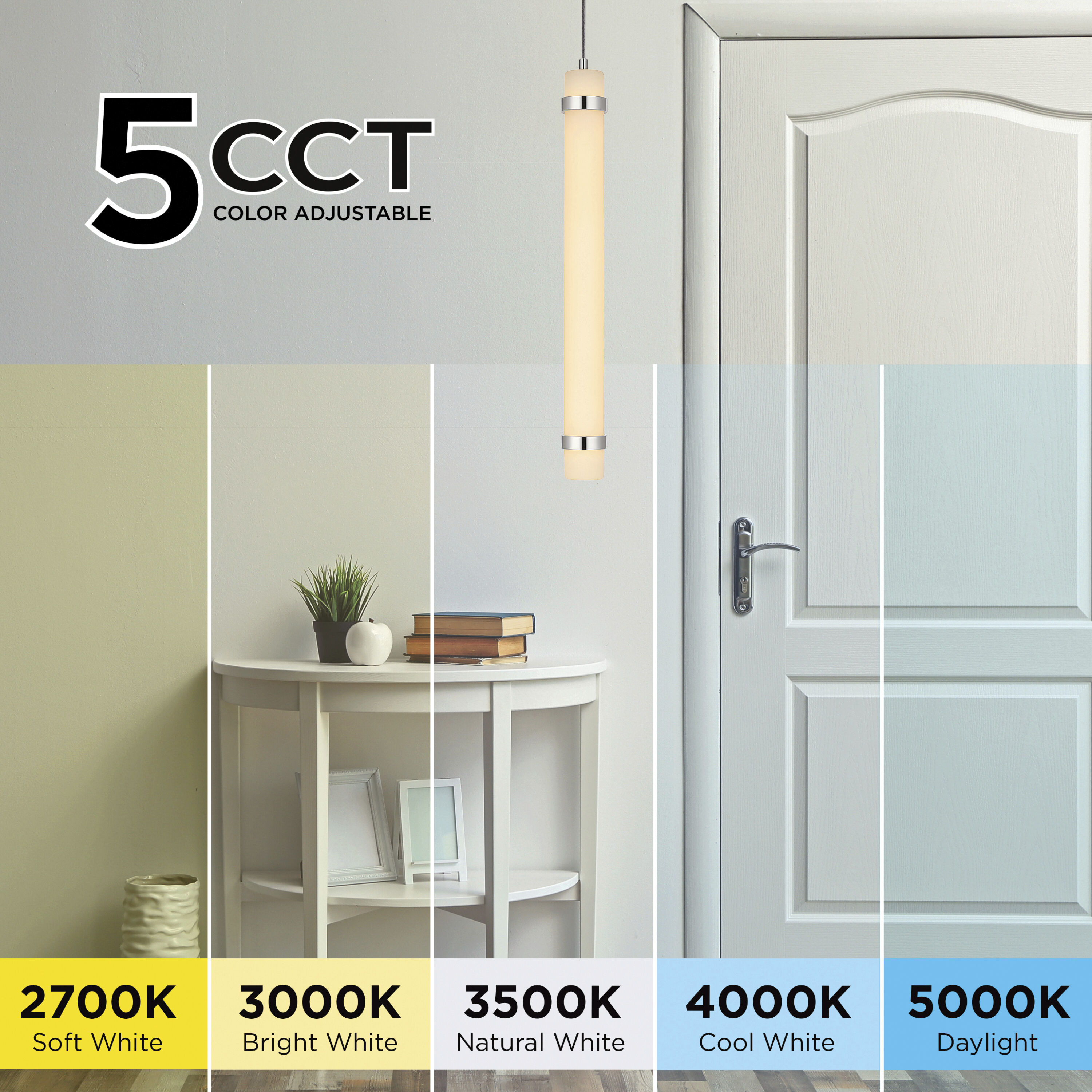 Miami LED 5.88 inch Polished Chrome Pendant Ceiling Light