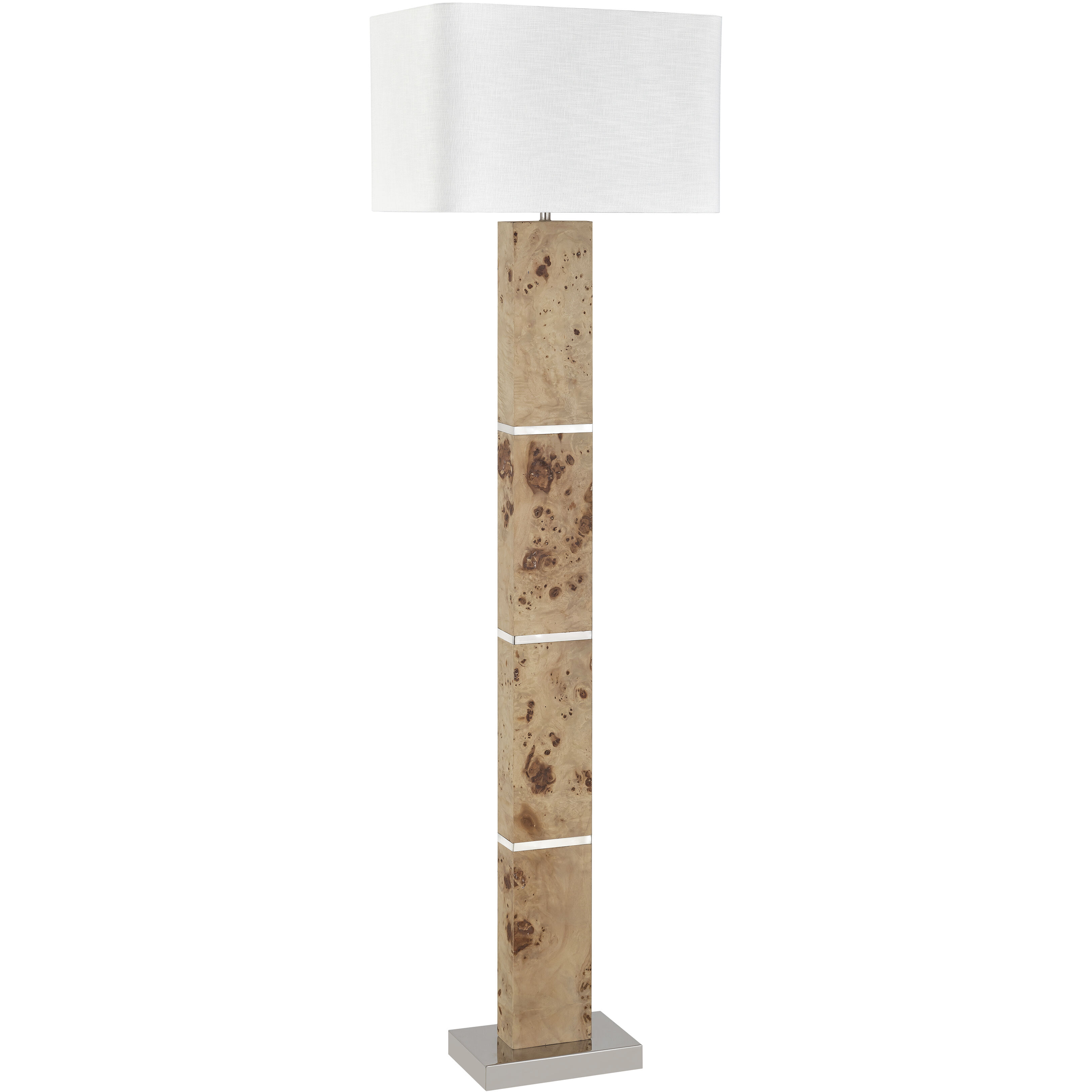 Cahill 63 inch 150 watt Natural Burl with Polished Nickel Floor Lamp Portable Light
