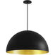 Elias 5 Light 23.5 inch Matte Black Pendant Ceiling Light in 23.5" D x 23.5" W x 12.5" H,  Champagne Gold, EVOLV