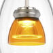 Double Glass LED 4.25 inch Clear Mini Pendant Ceiling Light in No Shade