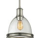 Mason 3 Light 50 inch Brushed Nickel Linear Chandelier Ceiling Light in Clear Seedy Glass
