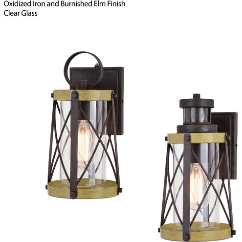 Harwood LED 12 inch Oxidized Iron and Burnished Elm Outdoor Wall