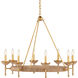Vichy 8 Light 35.5 inch Natural/Contemporary Gold Leaf/Contemporary Gold Chandelier Ceiling Light, Suzanne Duin Collection