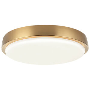 Zane LED 12 inch Aged Gold Brass Flush Mount Ceiling Light