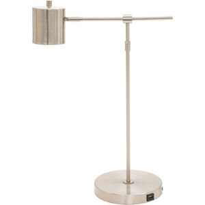 Morris 22 inch 6.2 watt Satin Nickel Table Lamp Portable Light, with USB Port