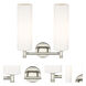 Crown Point 2 Light 13.88 inch Polished Nickel Bath Vanity Light Wall Light in Matte White Glass