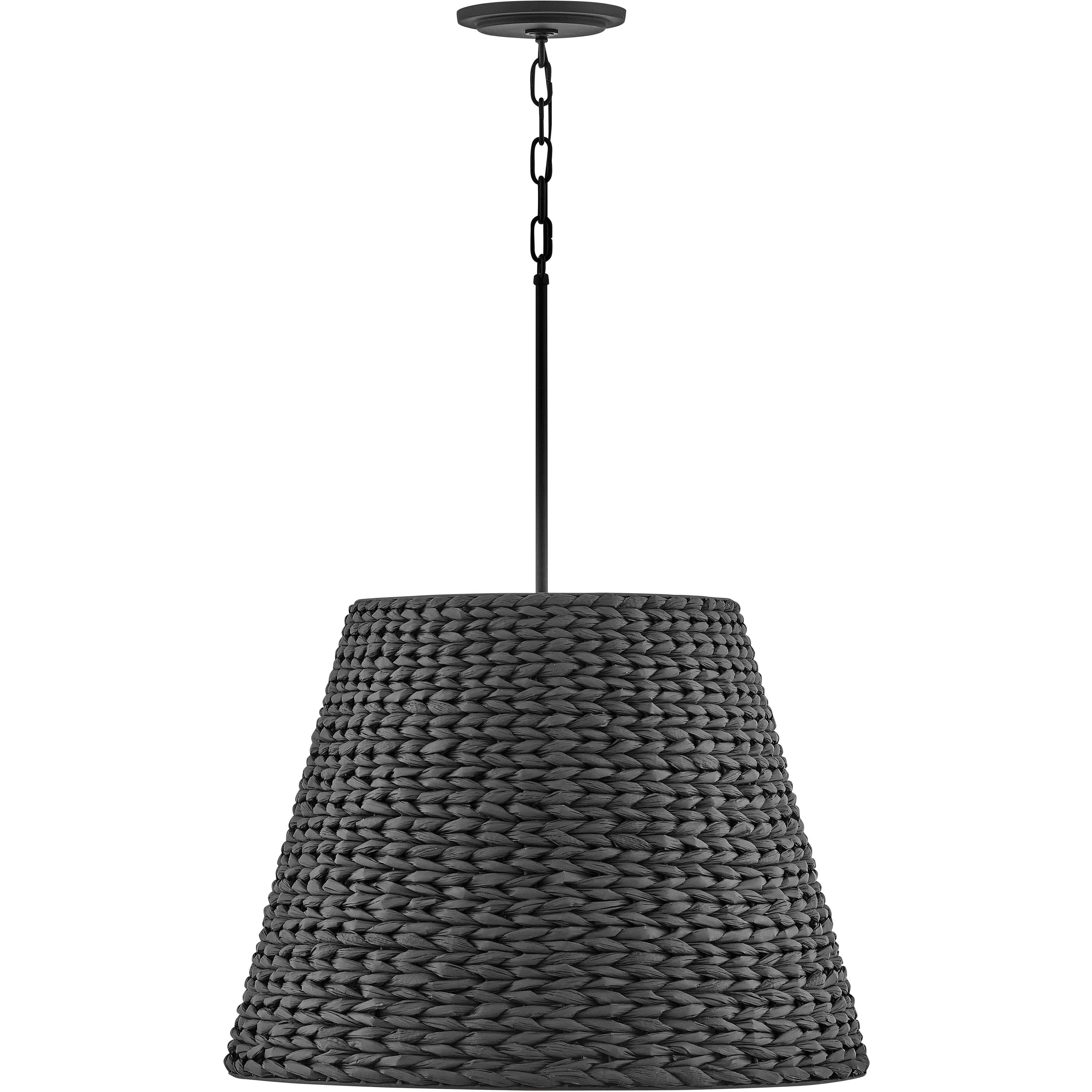 Seabrook 1 Light 24 inch Black Chandelier Ceiling Light, Drum