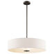 Independence 3 Light 24 inch Olde Bronze Pendant/Semi Flush Ceiling Light in Satin Etched Tempered