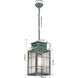 Norfield 1 Light 5.5 inch Verde Green Outdoor Pendant in Seedy Glass, Brass Traditions by Innovations Lighting
