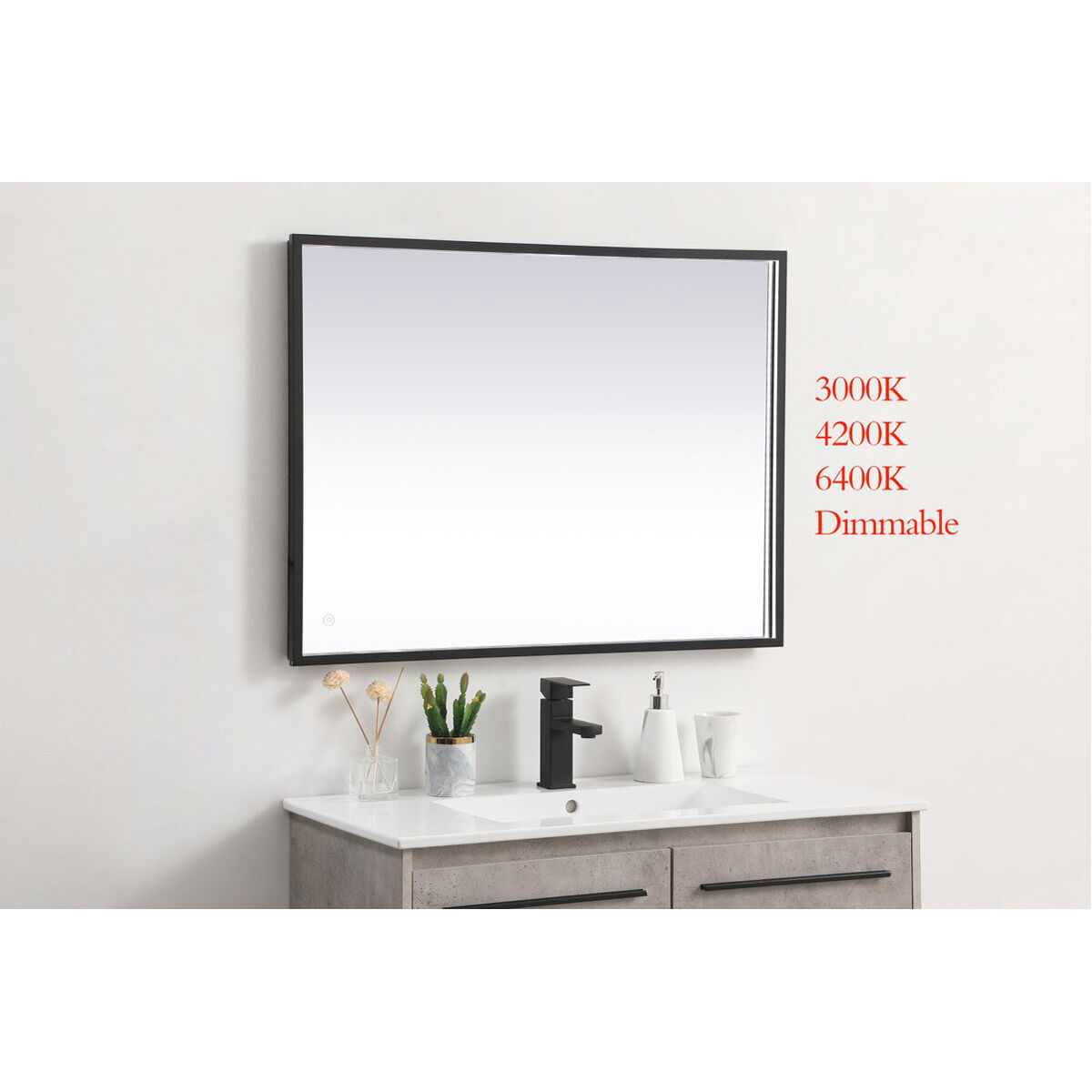 Pier 40 X 24 inch Black LED Mirror