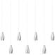 Posh 7 Light 57 inch Silver Multi-Drop Pendant Ceiling Light