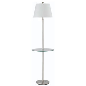 Andros 60 inch 150 watt Brushed Steel Floor Lamp Portable Light, with Tray