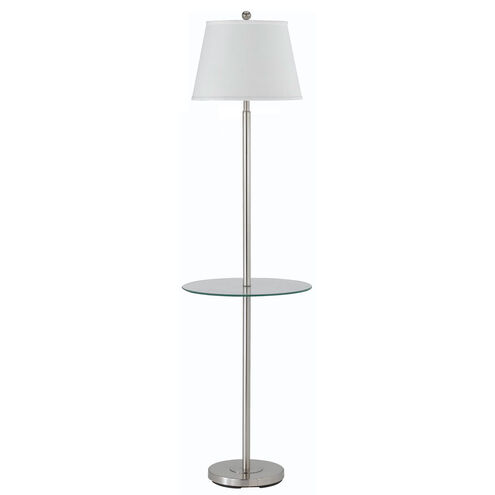 Andros 60 inch 150 watt Brushed Steel Floor Lamp Portable Light, with Tray