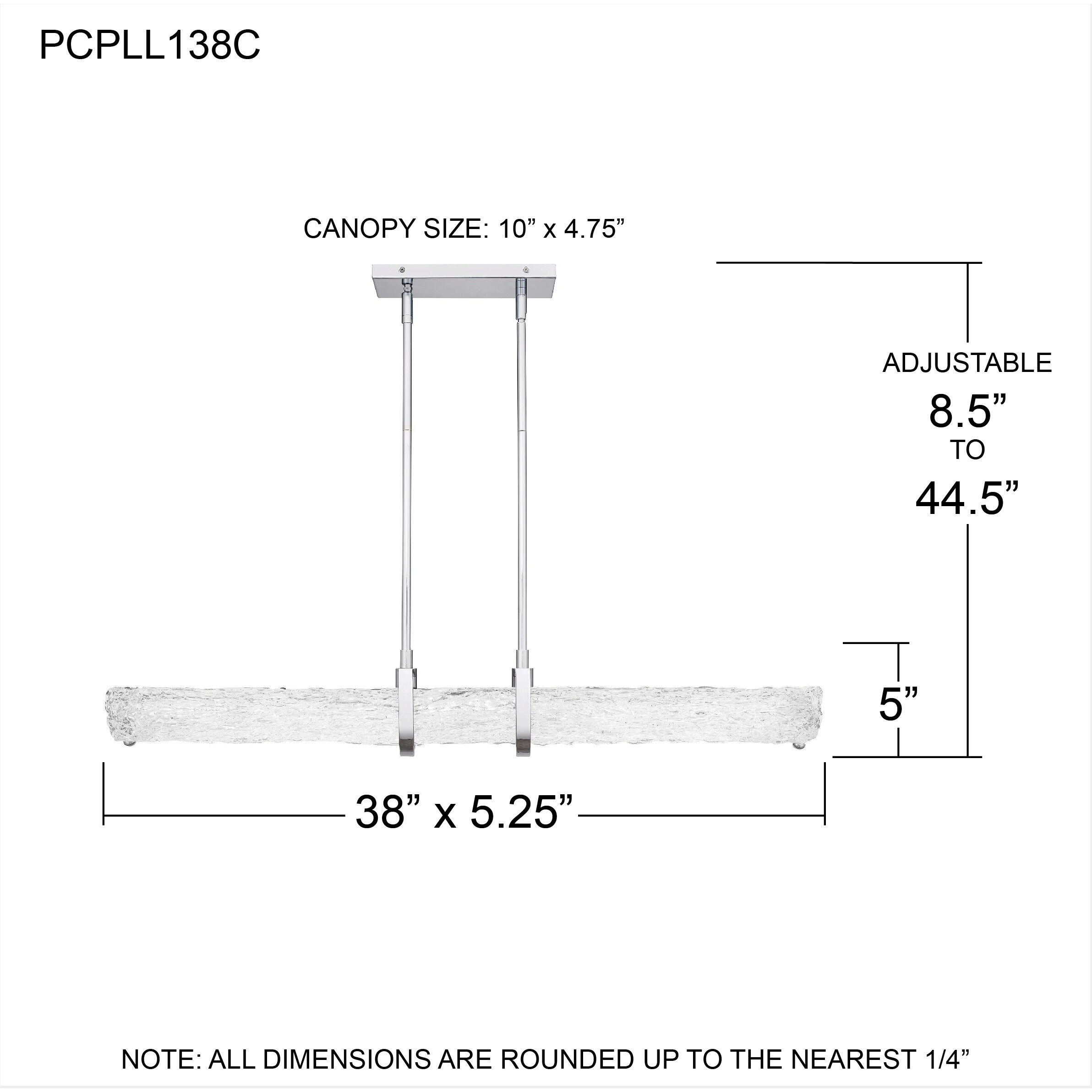 Pell 38 inch Polished Chrome Island Light Ceiling Light