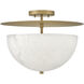 Inez LED 16.25 inch Lacquered Brass Foyer Light Ceiling Light, Semi-Flush Mount