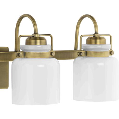 Fessler 4 Light 29.12 inch Vintage Brass Bath Light Wall Light