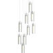 Exos Glass 9 Light 20.5 inch Vintage Platinum Pendant Ceiling Light in Clear, Round